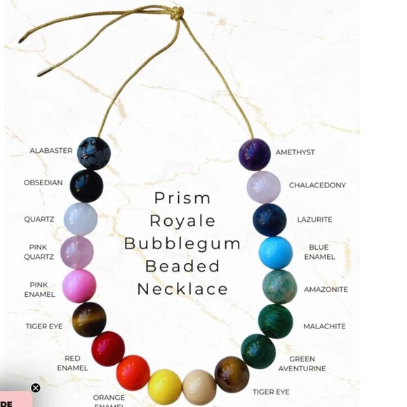 La Lumierie Prism Royale Bubblegum Beaded Necklace Original Rainbow - Picture 2 of 3